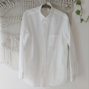 Seersucker Brooks Brothers Long-Sleeve White Button-down Large Shirt